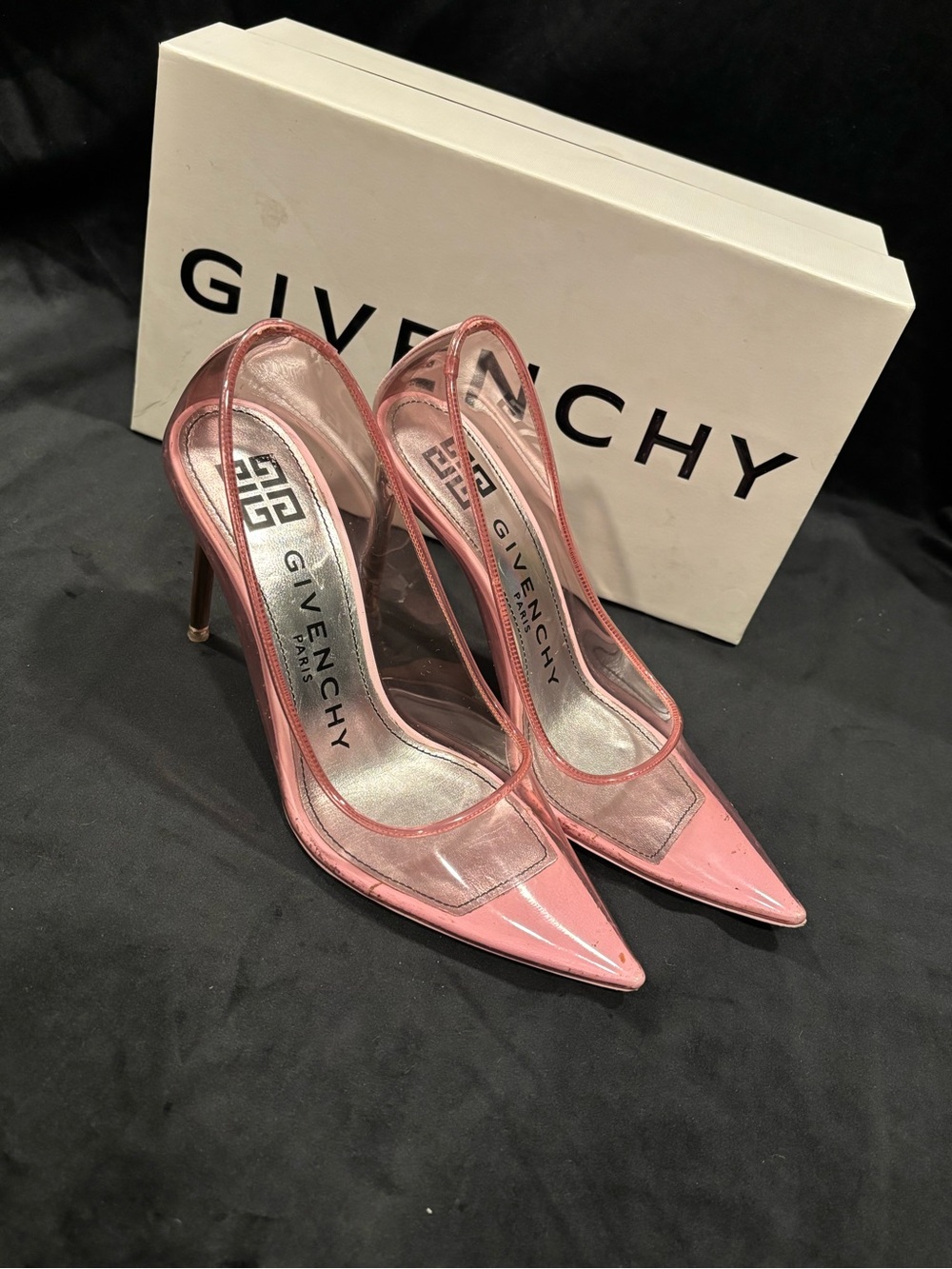 Givenchy Pink Clear Pointed-Toe Stiletto Pump
